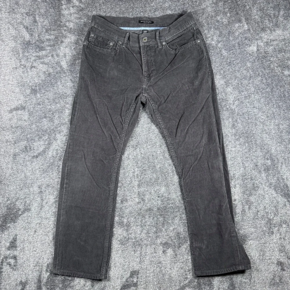 Lot of 2 Banana Republic Pima Cotton Corduroy Pants Men's Fit 30x25.5 Black Tan